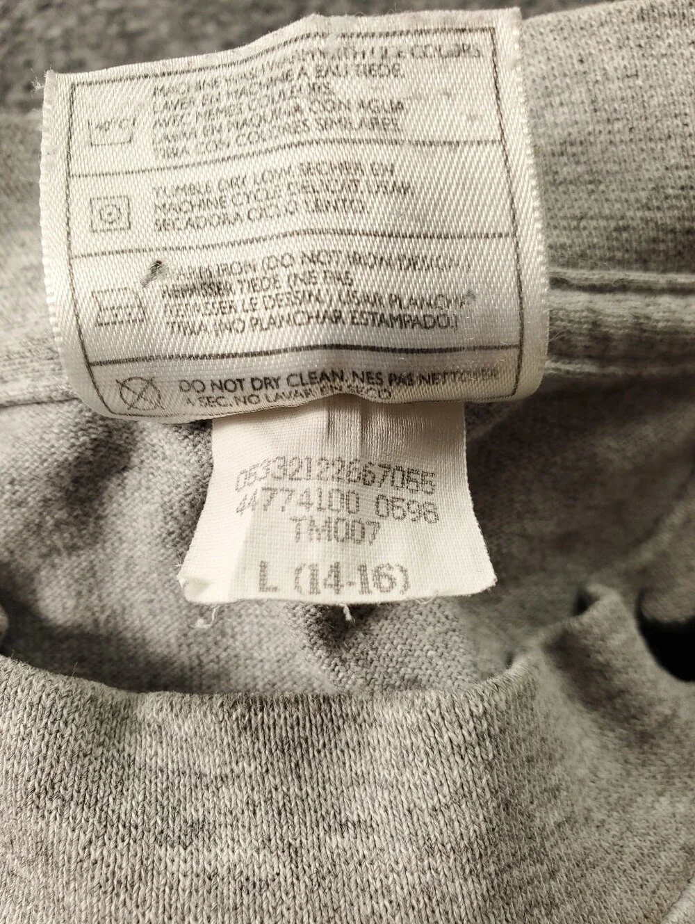 Vintage Nike Swoosh Long Sleeve Shirt Boys L 14 16 Gray Crew Neck Made In USA